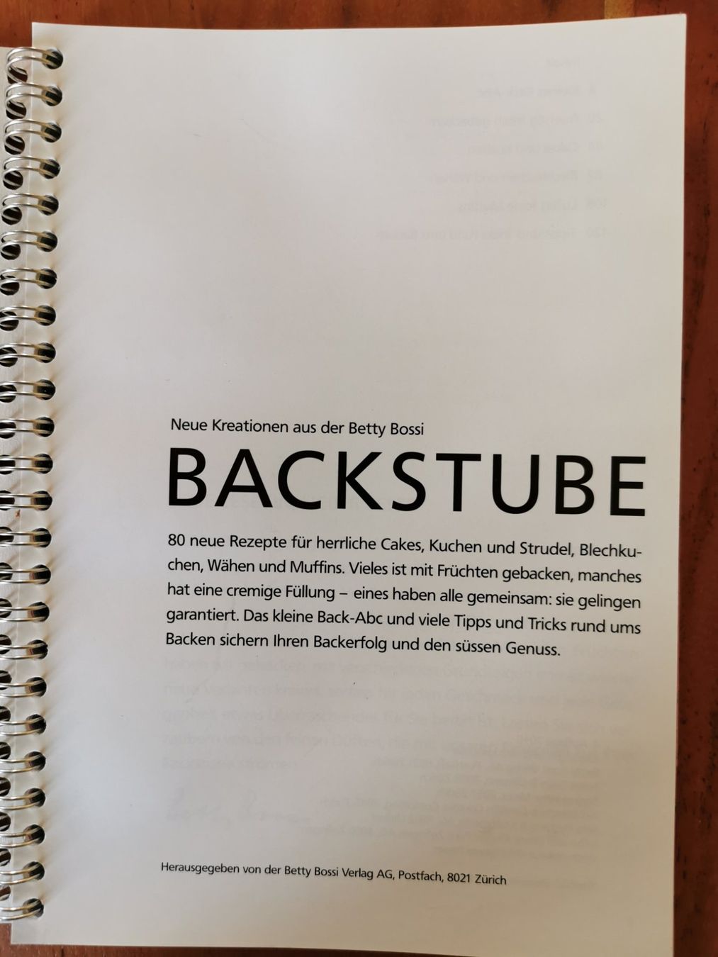 Libri: Betty Bossi; Backstube – Usato da Boniswil venduto da Totomat-Lady2 1