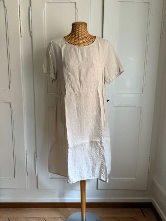 NATURAL ETNIC - Leinenkleid beige S/M