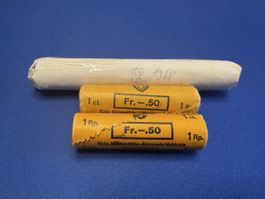1 Rp./1 ct, Münzrollen Konvolut, ca 300g/200St.