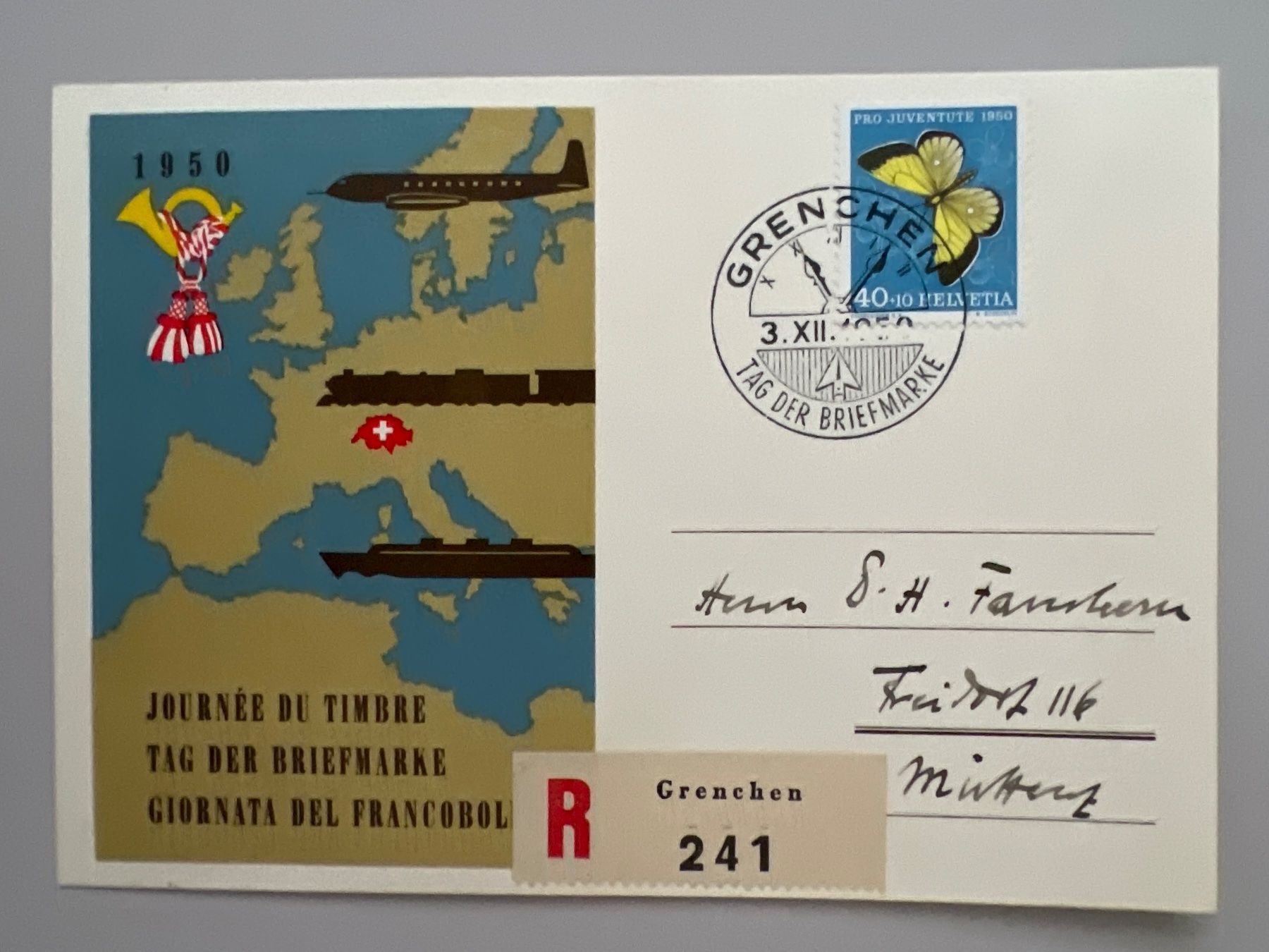 Tutti i francobolli: 1950 Tag der Breifm. Einges. Karte mit J137 – Usato da Buchrain venduto da wmm
