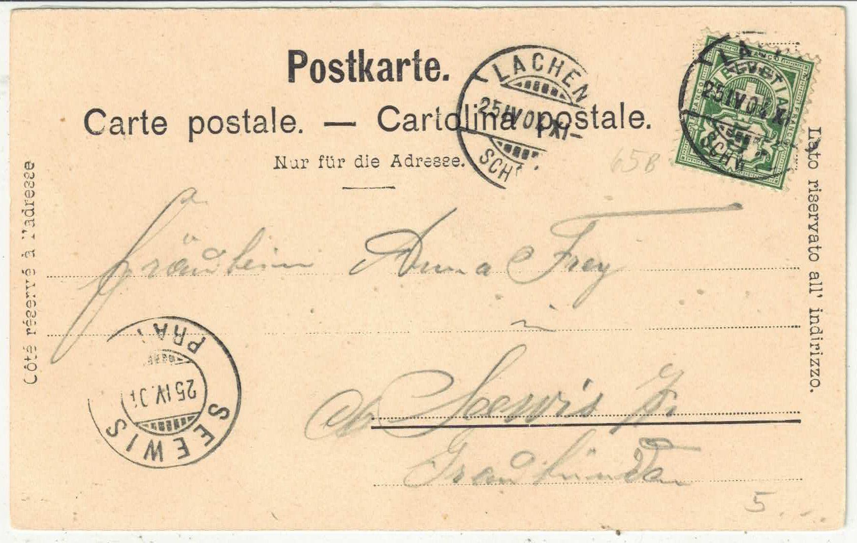 Cartoline postali: Gruss aus Lachen – Usato da Ettingen venduto da Kartenplanet 1