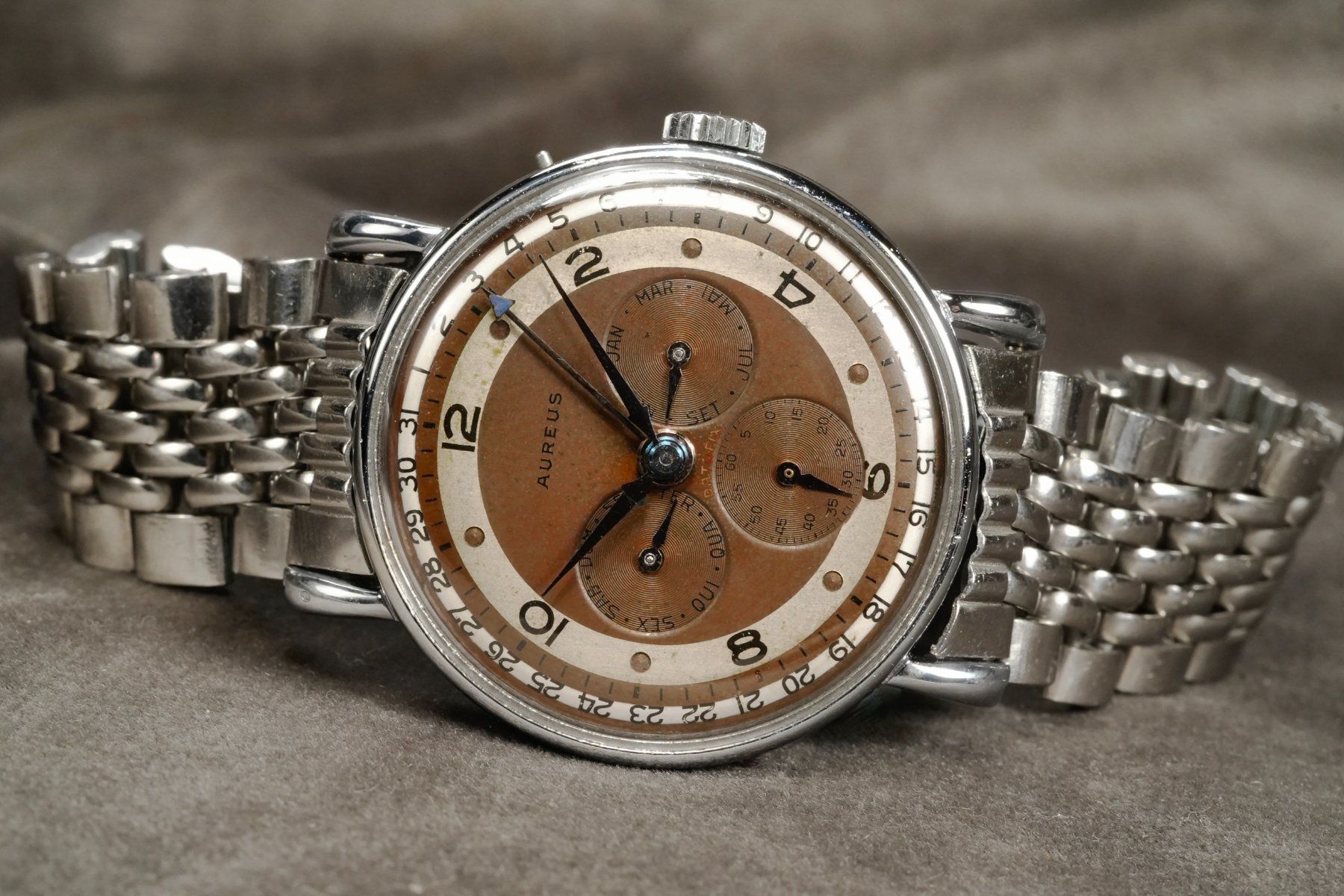 Record Orologi: Aureus - Record - Datofix Triple Date Calendar Vintage Watch – Usato da Morcote venduto da chronoservice 9