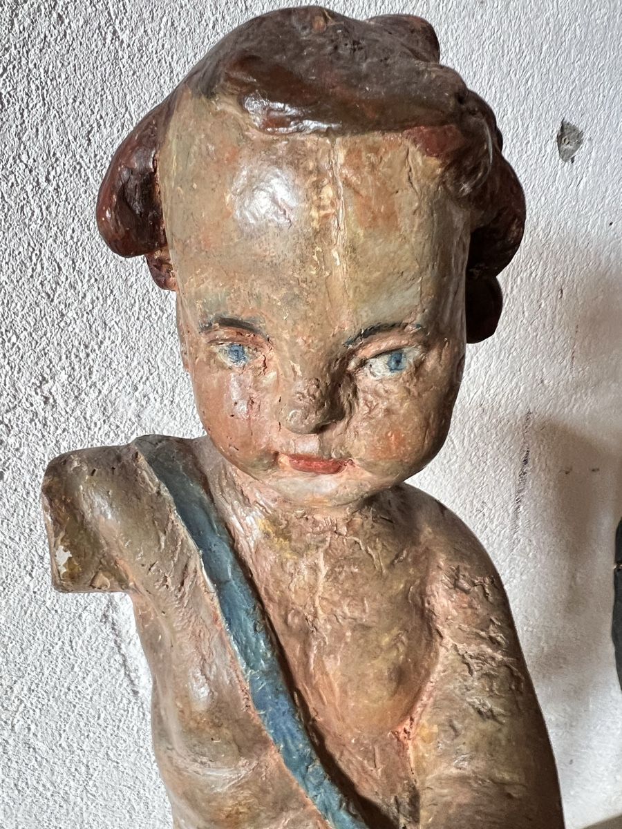 Skulpturen & Statuen: Chérubin putto bois polychrome 17/18 ème siècle – Gebraucht aus Vétroz von Chrisbad60 3