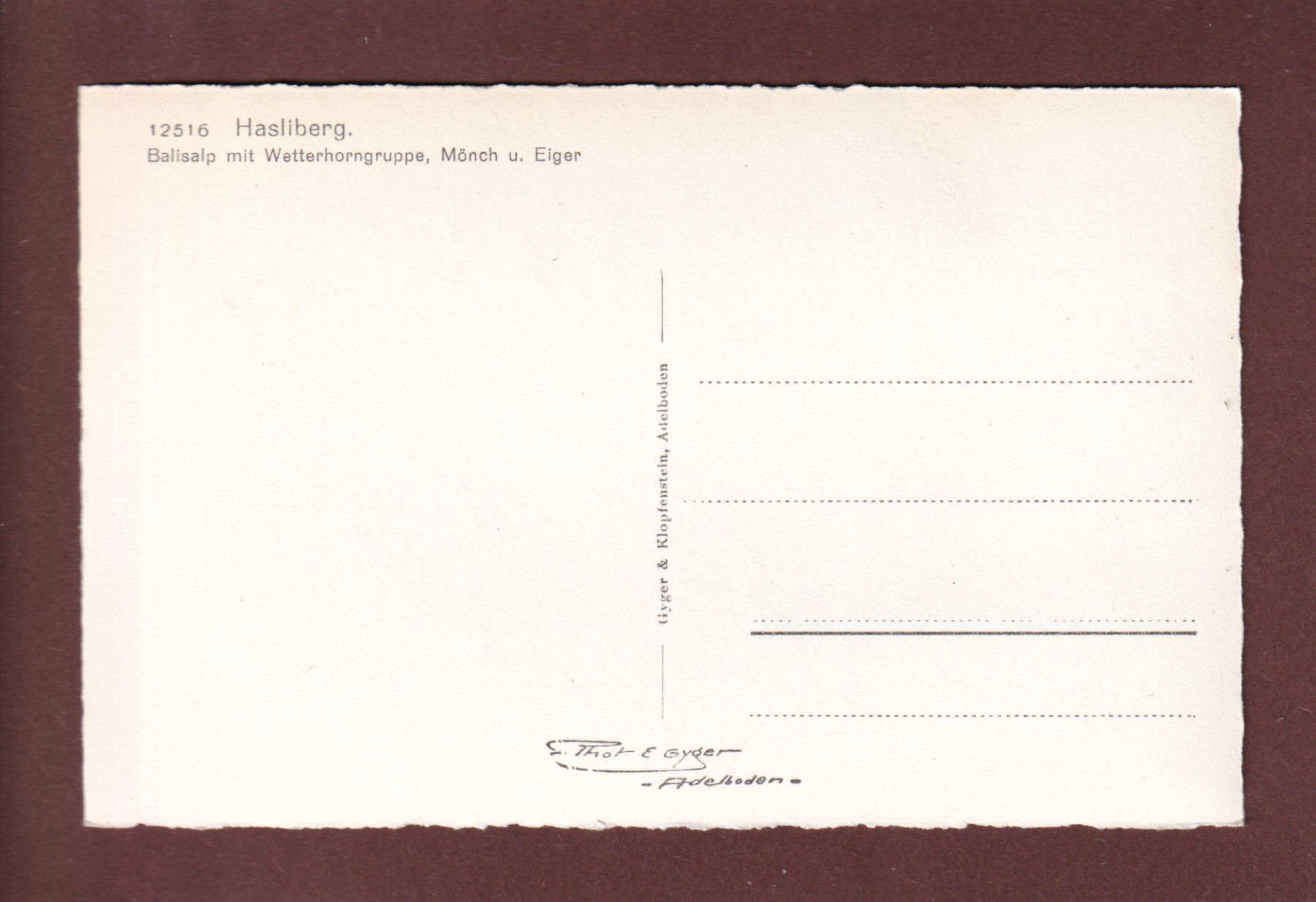 Cartoline postali: HASLIBERG - Balisalp – Usato da Pully venduto da nicecards 1