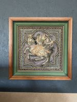 Gerahmtes indisches Bild handbestickt 58x58 cm