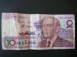 10 Dirhams Marokko Banknoten guter Zustand, 1987