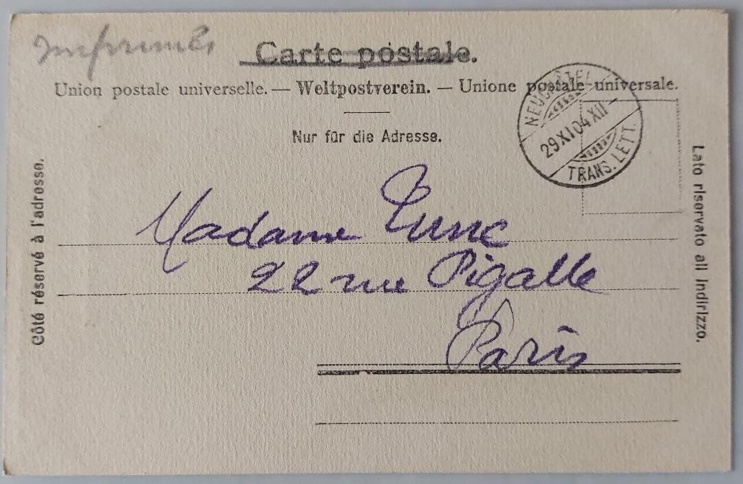 Cartoline postali: NEUCHÂTEL - Clair de lune - 1904 – Usato da Delémont venduto da Domdom1 1