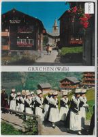 Grächen - Dorfpartie, Trachtengruppe