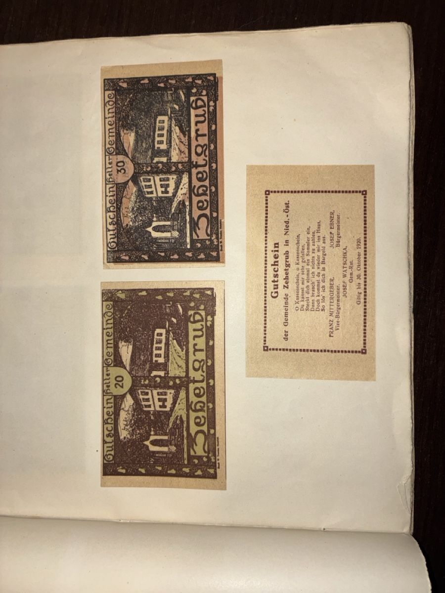 Banknoten: Collection de billets Notgeld , année 1920 – Neu und originalverpackt aus Semsales von Flohmarkt. 6