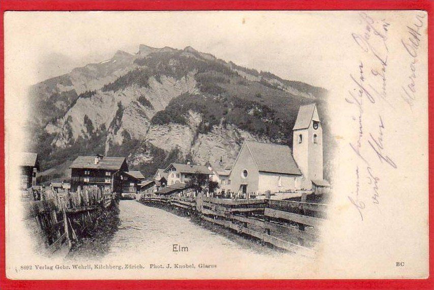 Cartoline postali: ELM DORFSTRASSE 1909 – Usato da Grüningen venduto da Kartenlaube
