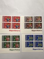 Briefmarken Liechtenstein 4x4 mit Wappen neu