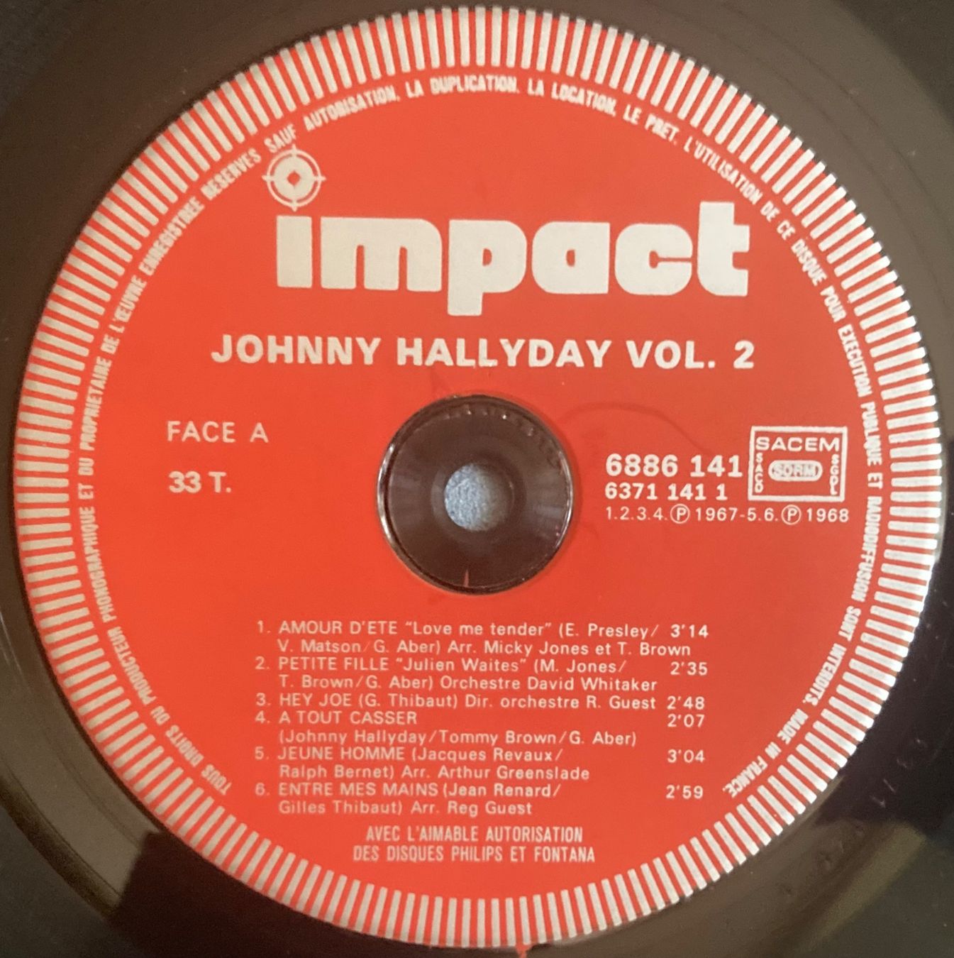 Dischi in vinile: JOHNNY HALLYDAY - JOHNNY HALLYDAY VOLUME 2 – Usato da Poliez-Pittet venduto da Newtown-Records 2