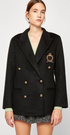 New & Exsklusive SANDRO Wolljacke Schwarz 42/L - NP. 560