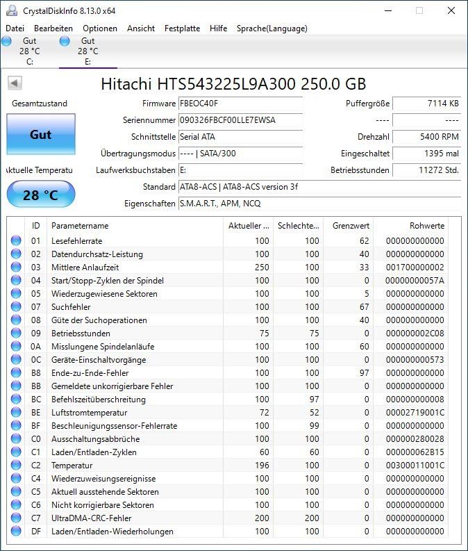 Hitachi Dischi rigidi: Hitachi 2.5" SATA Harddisk 250GB (45) – Usato da Langwiesen venduto da Restposten-24 4