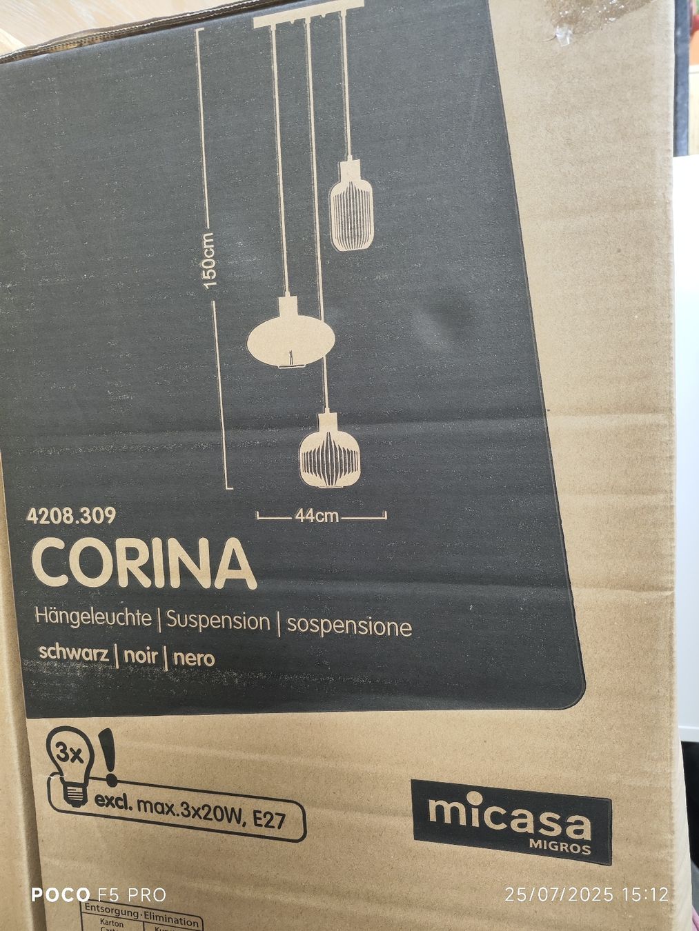 Micasa Lampadari & plafoniere: Neu Corina Hängeleuchte von Micasa – Nuovo e nell'imballaggio originale da Winterthur venduto da Ajcps