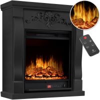 LED Kamin Schwarz Elektrokamin Standkamin Elektro Heizlüfter
