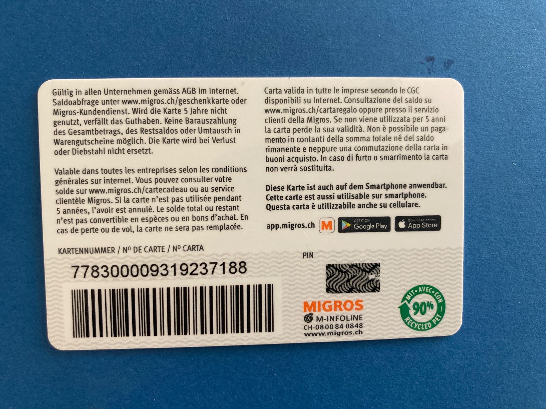 Cartoline: MIGROS Geschenkkarte leer – Usato da Schüpfheim venduto da Seerose80 1