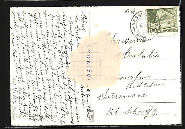 Cartoline postali: Niederwil /AG, Kloster Gnadenthal, Flieg – Usato da Berlin venduto da bartko-reher 1