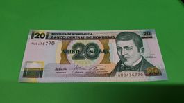 20 Lempiras Geldschein aus Honduras, Top , Selten