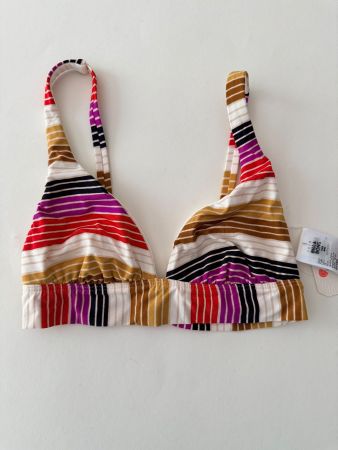 BILLA BONG, Bikini-Oberteil, Grösse XS, Hellbeige/Streifen