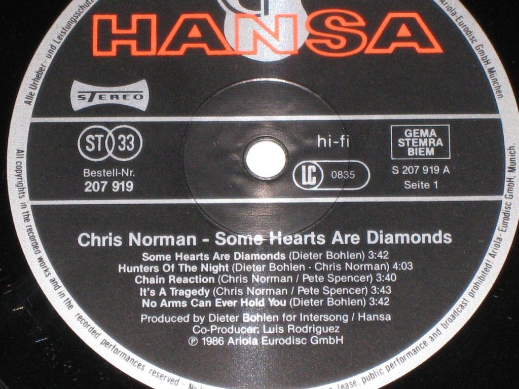 Dischi in vinile: LP - CHRIS NORMAN - SOME HEARTS ARE DIAMONDS – Usato da Steckborn venduto da Quo7 1