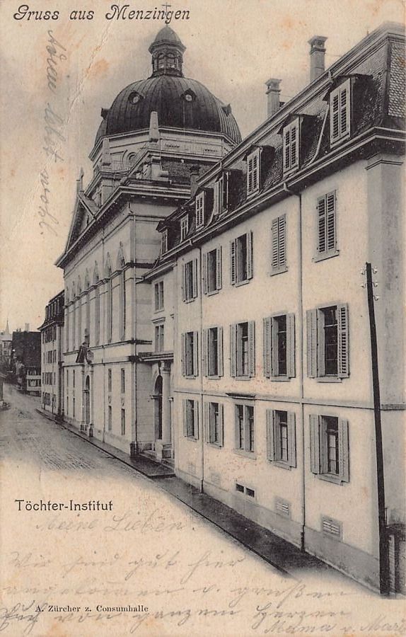 Cartoline postali: Menzingen, Töchter-Institut, gelaufen 1902 – Usato da Frauenfeld venduto da POML