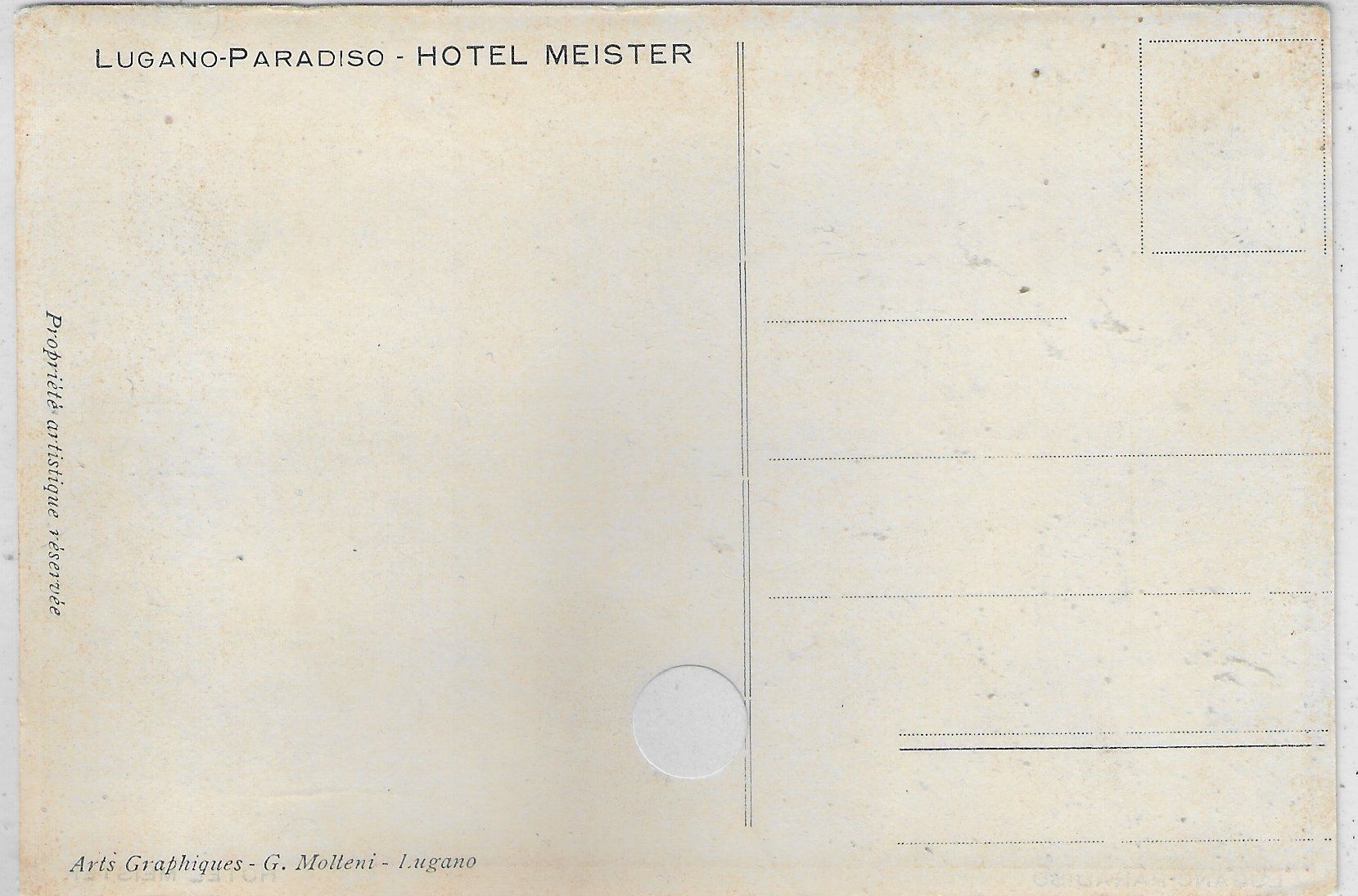 Ansichtskarten: Lugano-Paradiso - Hotel Meister – Gebraucht aus Ettingen von Kartenplanet 1