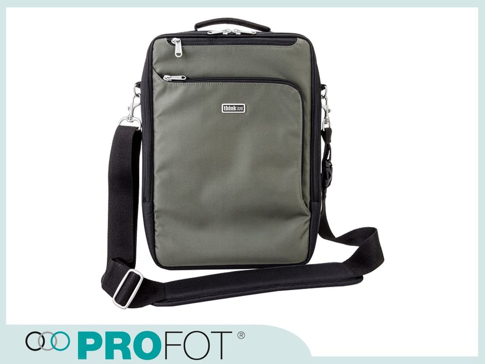 Think Tank My 2nd Brain Custodia Verde Per Tablet, Con Tasche Dedicate Per IPad E IPhone. Organizer Da Viaggio Con Fodera Morbida Per Auricolari.