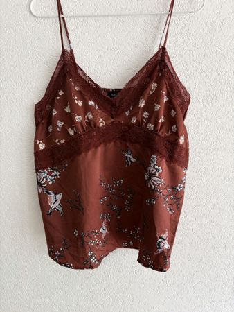 Haut rue21 marron à motifs fleurs taille L 