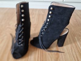 Wildleder Stiefeletten Ideal Shoes Grösse 37 Peep Toe