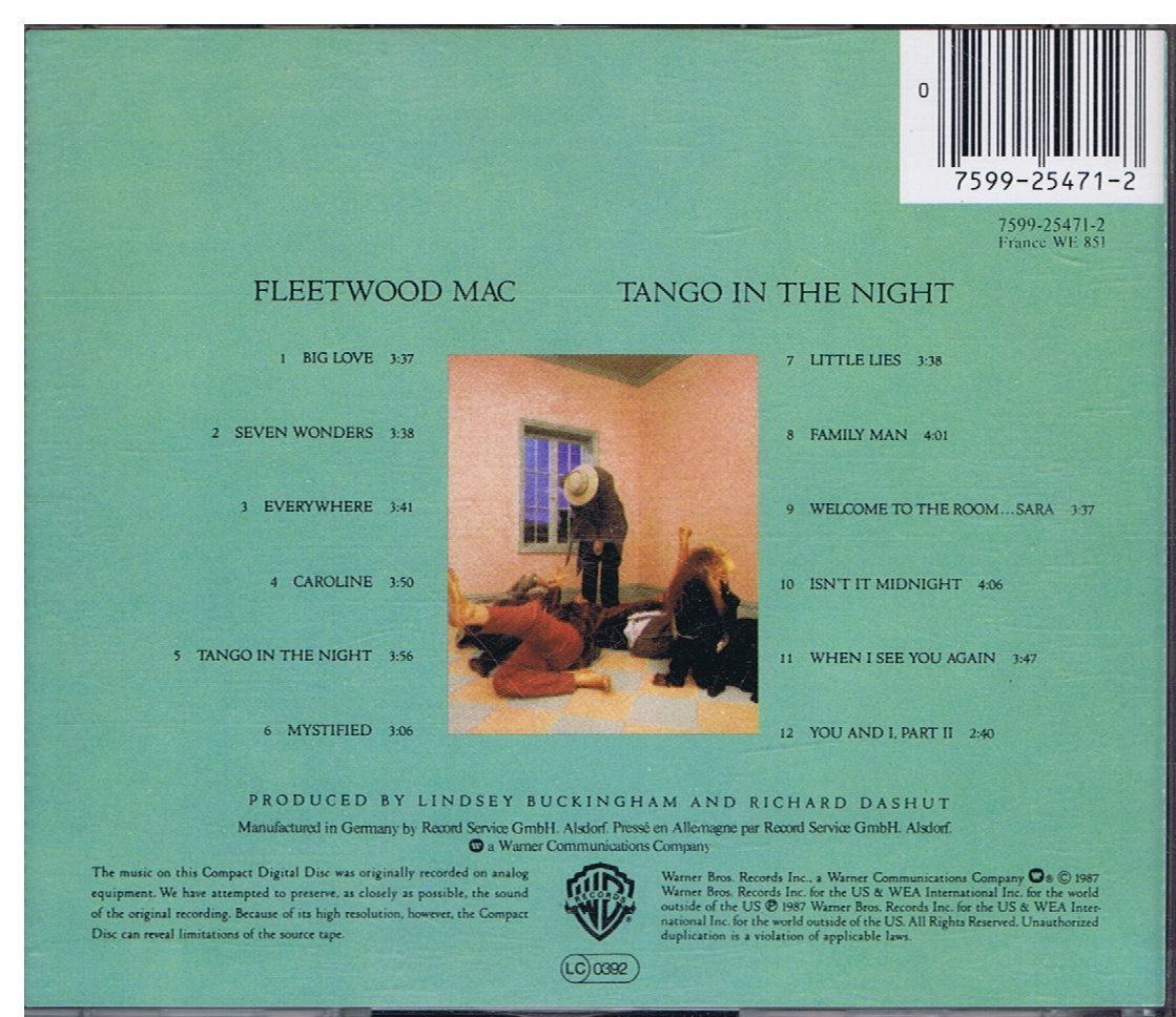 CDs: Fleetwood Mac – Tango in the night – Gebraucht aus Unterengstringen von Lastchance 1