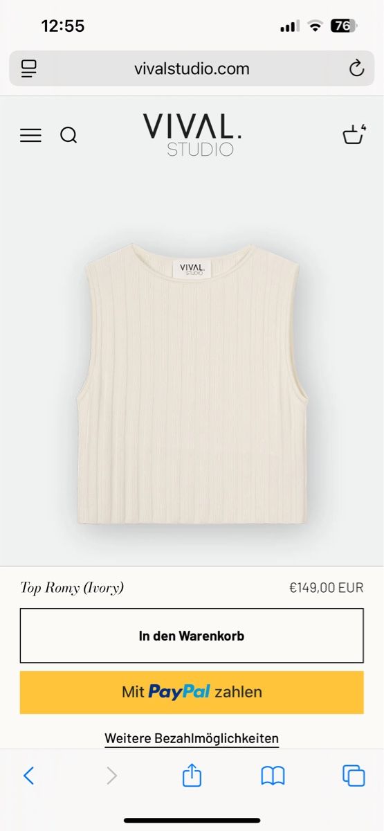 Top: Vival Studio Top Romy, Ivory - Gr. M – Usato da Andwil SG venduto da nin_y2zm 4