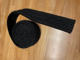 schwarze Spitzen Band leicht elastisch / 3 Meter