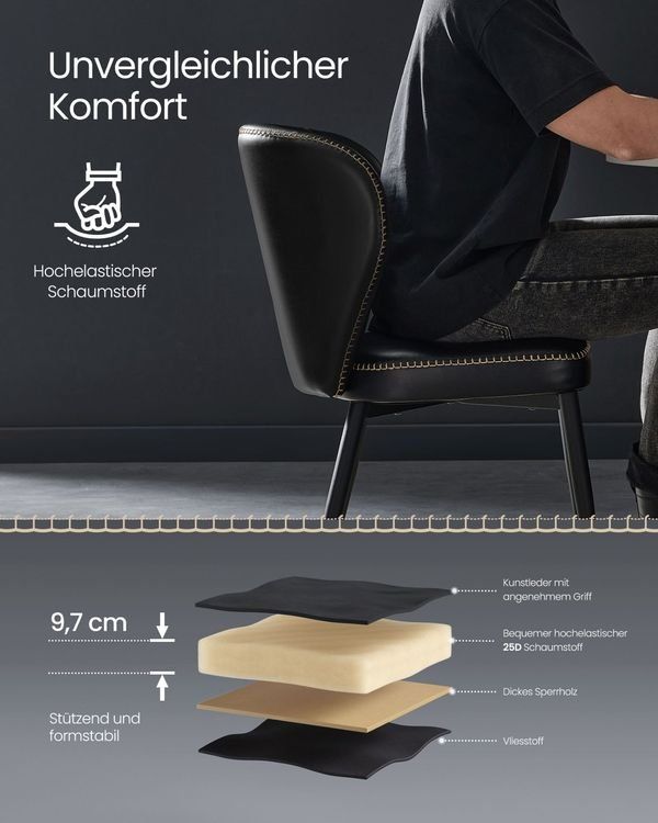 Sedie: Esszimmerstühle 2er Set Kunstleder Mid-Century ECCO – Nuovo e nell'imballaggio originale da Lachen SZ venduto da MAMORU-MOEBEL 3