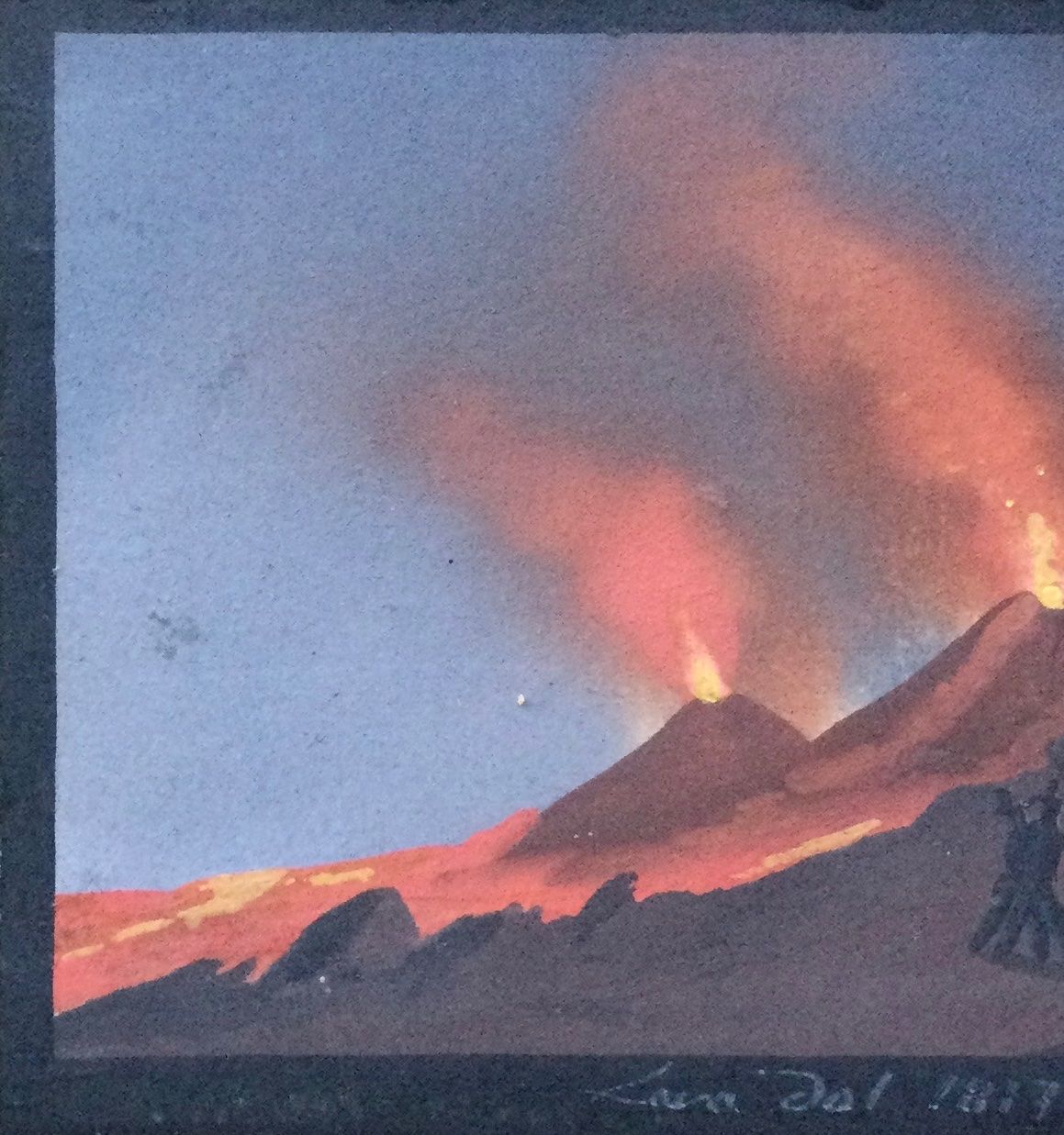Gemälde: Antike Napoli Vulkan Gouache Gemälde – Gebraucht aus Root von  2