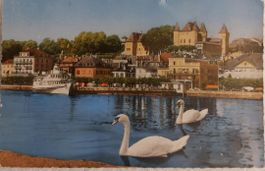 NYON  -  Le quai & le Château - bateau - 1962