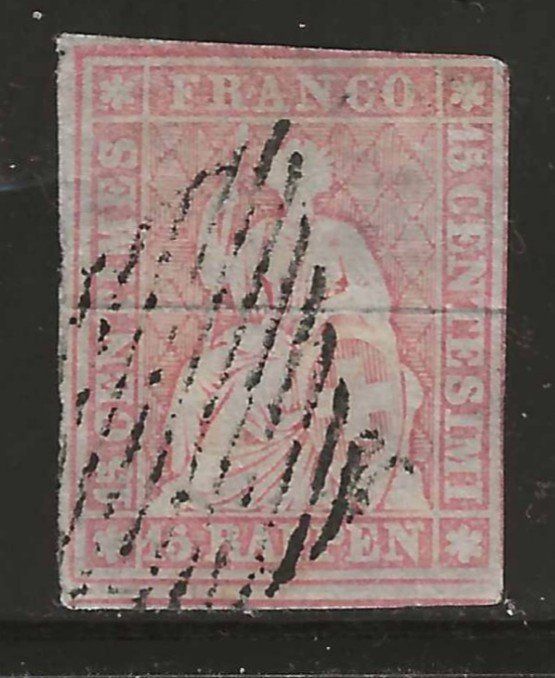 Alle Briefmarken: 1856 : Strubel Nr. 24F : KP 450.-- – Gebraucht aus Gümligen von Geniusbuy