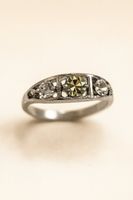 Bague fantaisie pierre jaune