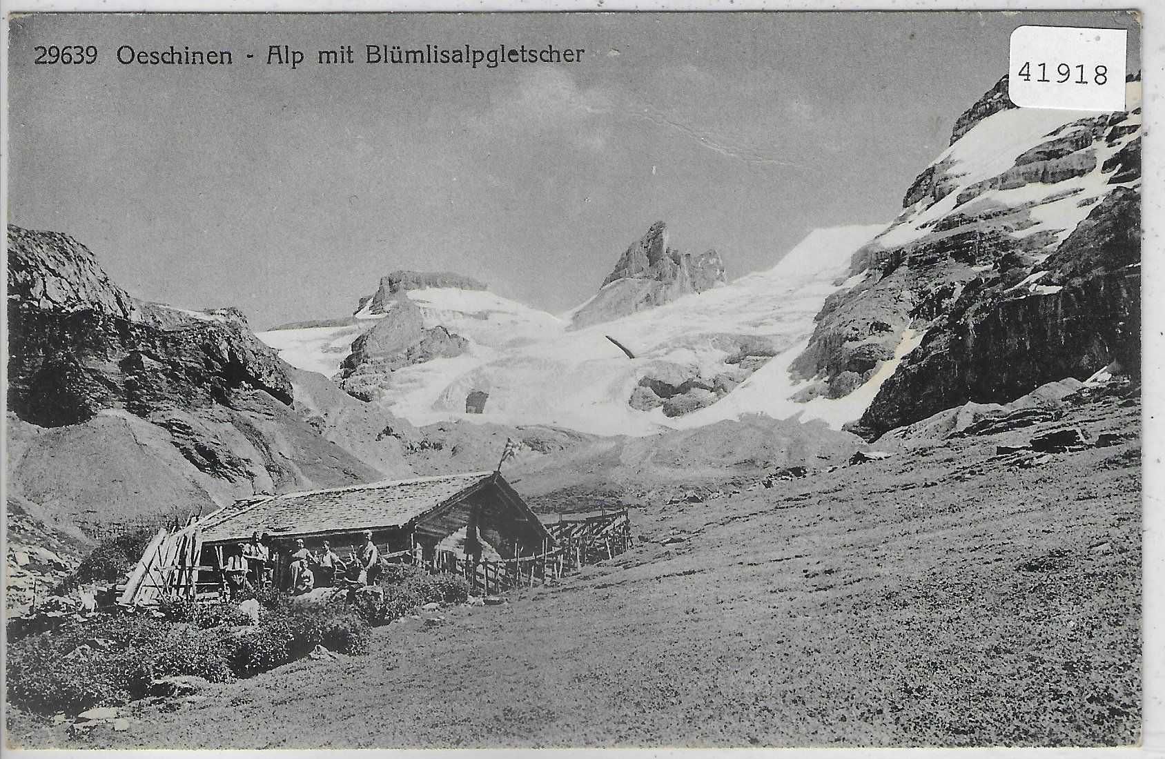 Cartoline postali: Oeschinen-Alp mit Blümlisalpgletscher – Usato da Ettingen venduto da Kartenplanet