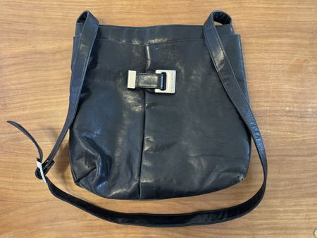 Claudio Ferrici Damen Umhängetasche 👜 Leder Tasche Schwarz