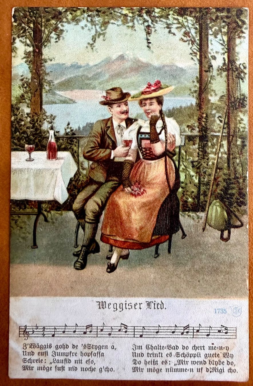 Cartoline postali: Weggis - Weggiser Lied - 1910 – Usato da Lutry venduto da Ediego
