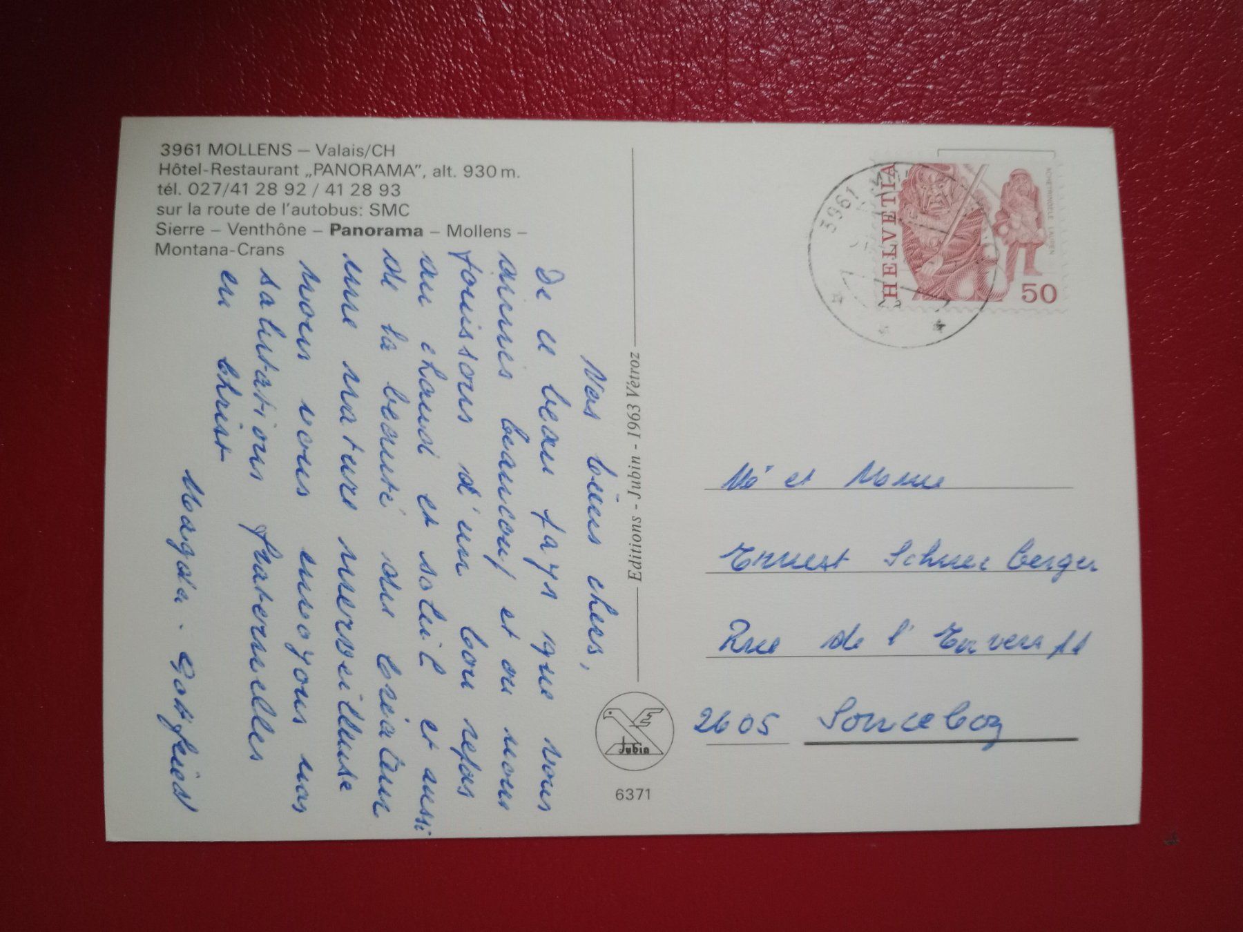 Cartes postales: Mollens Wallis Restaurant Panorama – D'occasion à Küttigen par Melisch1000 1