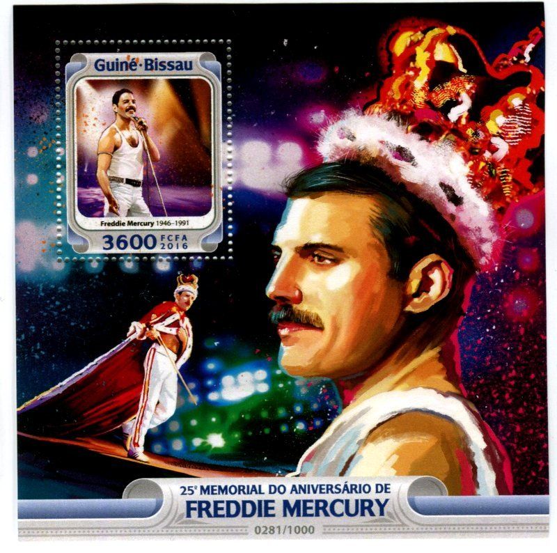 Tutti i francobolli: Block "Queen. Freddie Mercury". Guinea-Bissau – Nuovo e nell'imballaggio originale da Basel venduto da Butsch5