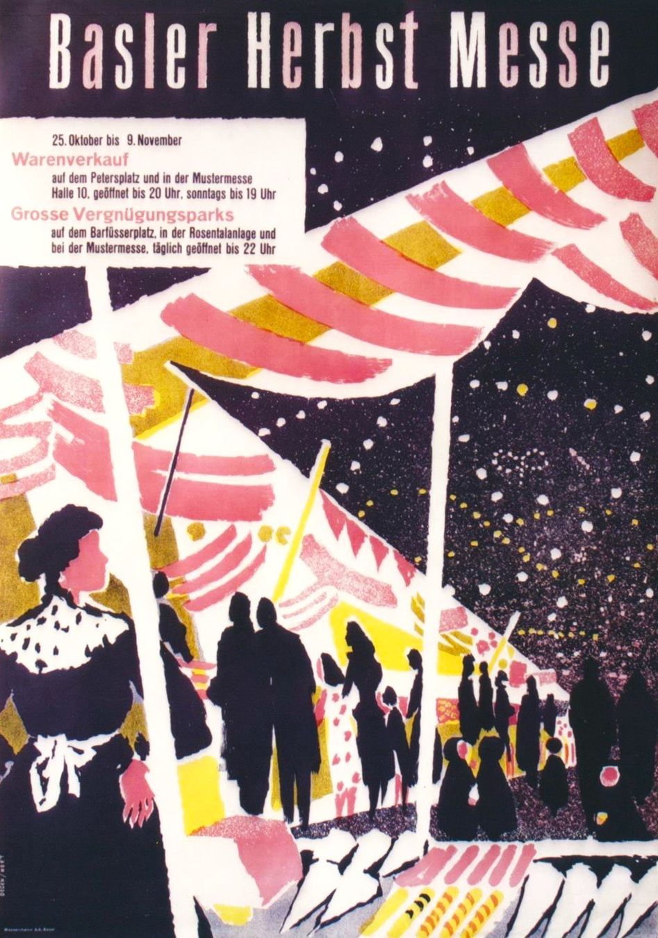 Poster & Bilder: BASLER HERBST MESSE CHILBI 1950 - Original Plakat – Gebraucht aus Blonay von postercollection