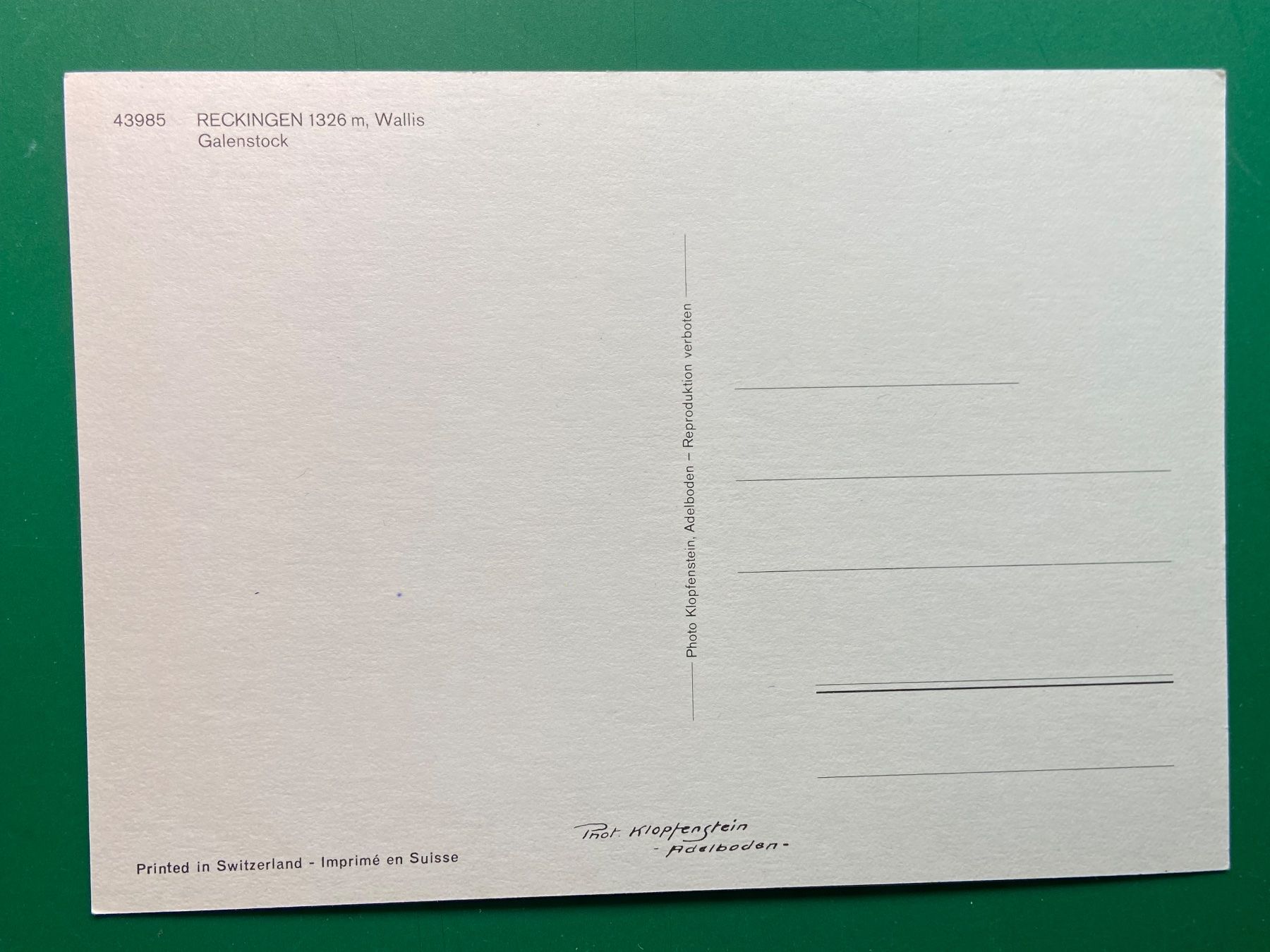 Cartes postales: Reckingen, Wallis - Galenstock – D'occasion à Steg VS par _vinci_ 1