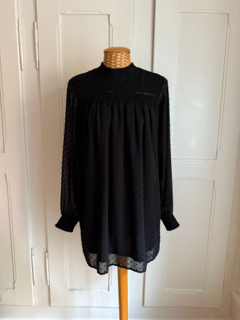 ZARA - Chiffon Kleid schwarz S