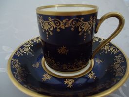 Sammler Tasse mit Unterteller, Kobalt Gold Dekor, Top! 49