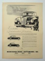 Mercedes-Benz Typ300+220, grosses Original-Reklameblatt 1951
