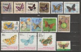 Timbres-poste papillons monde