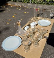 Konvolut Glas Geschirr Karaffe Schalen